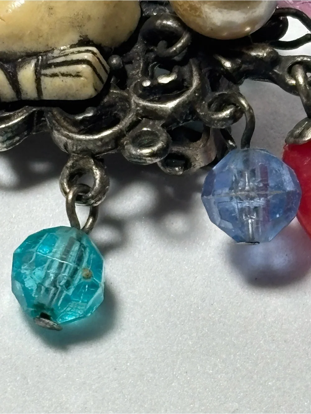 Signed Selro Asian Princess Face Clip Earrings Dangle 1.5” Vintage - Picture 7 of 8